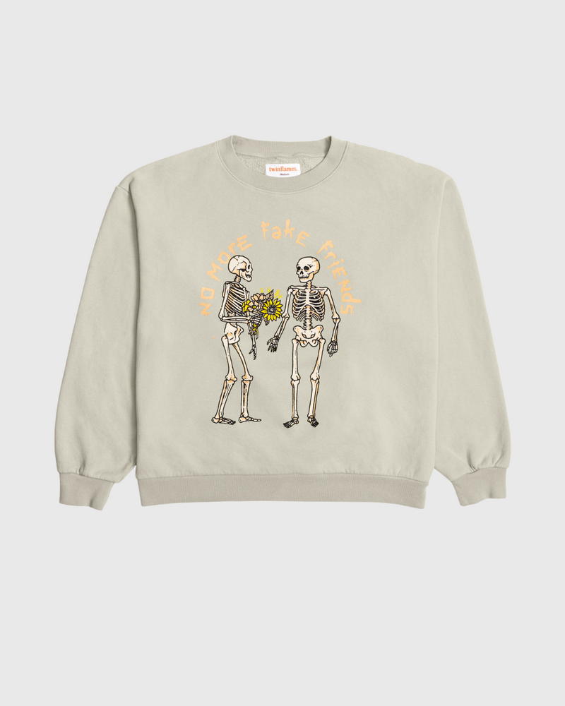 No More Fake Friends Vintage Grey Crewneck