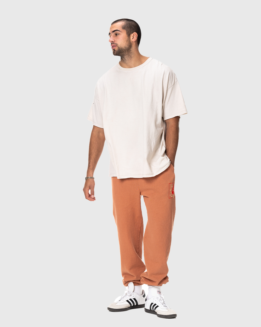White sweatpants with flames online
